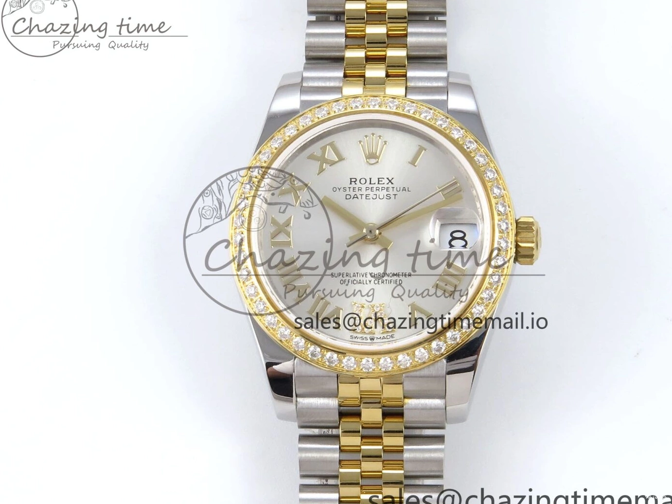 31 Best Jubilee Edition JARF 904L Silver on Bracelet DateJust SS 278383RBR YG Dial Roman Steel Diamonds HZ2236 1:1 1219